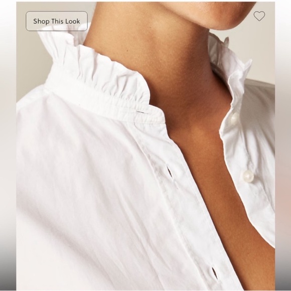 J.Crew Jules ruffle-collar shirt in cotton poplin - Picture 2 of 7